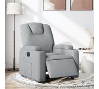 Willood Sillón Reclinable Eléctrico, Silla con Respaldo Reposabrazos, Sillón de Relax Descanso, Asiento Ajustable para Ancianos, Tela Gris Claro