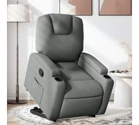 Willood Sillón Reclinable Elevable, Silla con Respaldo Reposabrazos, Sillón de Relax Descanso, Asiento Ajustable para Ancianos, Tela Gris Oscuro