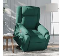 Willood Sillón Reclinable Elevable, Silla con Respaldo Reposabrazos, Sillón Orejero de Relax Descanso TV, Asiento Ajustable, Tela Verde Oscuro