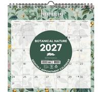 Willow Creek Press, Botanical Nature - Calendario de pared 2027 con diseño de espiral