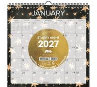 Willow Creek Press, Calendario de pared 2027 con diseño de espiral de noche estrellada