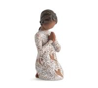 Willow Tree - Figura de oración de Paz, Buscando el Silencio Interior, expresa condolencias, Consuelo, Recuerdos, curación, Figura esculpida y Pintada a Mano, Piel más Oscura