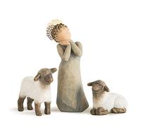 Willow Tree Figura de pastorcito con ovejitas, Home & Navidad Deco, Enesco