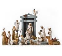 Willow Tree Nativity Premier Plus - Juego de Figuras esculpidas de pastores, Animales y ángeles, 24 Piezas