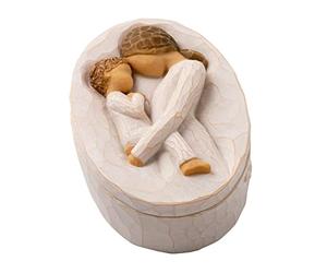 Willow Tree Tenderness, atesorando un momento tranquilo de maternidad, para joyas, notas, tesoros, para reconocer amor y aprecio, caja de recuerdo esculpida pintada a mano