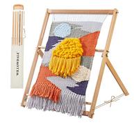 WILLOWDALE Telar de tejido con soporte, 25.2 pulgadas de alto x 19.3 pulgadas de ancho, kit de telar de madera para adultos, marco extragrande, desarrolla la creatividad para principiantes