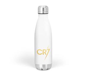 WillowGifts CR7 Botella de agua de aluminio para la escuela, niños, jóvenes, fútbol, Portugal, deportista, deportes, copa mundial, atleta, pequeño regalo (blanco)