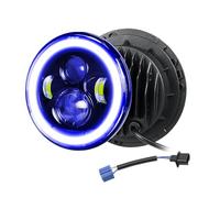 Willpower 1pc 7'' 50W Faro LED Moto, 5000LM Hi/Lo Luz de Trabajo LED, Redondo Halo DRL Blanco Azul Iluminación Faro Delantero para Wrangler JK TJ LJ CJ JP Humm-er Harley