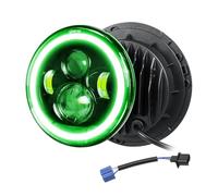 Willpower 1pc 7'' 50W Faro LED Moto, 5000LM Hi/Lo Luz de Trabajo LED, Redondo Halo DRL Blanco Verde Iluminación Faro Delantero para Wrangler JK TJ LJ CJ JP Humm-er Harley