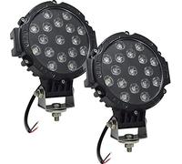 Willpower 2pc Faro Trabajo LED Focos de Coche 12V 18CM 51W Focos Led Tractor Impermeable IP67 Inundación Off-Road Faros de Niebla Faro de Trabajo LED para Tractores 4x4 ATV SUV Camión Barco Negro