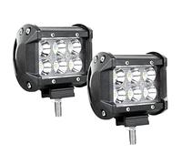 Willpower 2pc Focos Led Tractor 10cm 18W Foco Led 12V 24V Faros Trabajo Led Impermeable IP67 Luz de Niebla Blanco 6000K Faro Led para 4x4 Coche Camino Barco Moto ATV UTV SUV 4WD