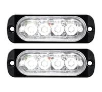 Willpower 2pcs 4LED Luces de Advertencia de Emergencia Blanco Luz Estroboscópica Intermitente Peligro 12V 24V Barra de Luz Impermeable pour Coche Vehículo Camión Caravana Motocicleta Universal