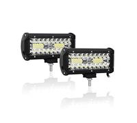 Willpower 2PCS Barra Led 4x4 7 pulgadas 18cm 120W Barra de Luz LED 12V 24V IP67 Impermeable Largo Alcance Faro Led Trabajo Focos Led 6000k para 4x4 Tractor Coche Camion Barco Offroad