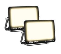 Willpower 2pcs Foco LED Exterior 150W 15000LM Proyector LED Impermeable IP66 Luz LED Exterior 3500K Bianco Caldo Luz de Inundación Luz de Seguridad Iluminación para Garaje Patio Jardín Terraza