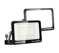 Willpower 2PCS Foco LED Exterior Interior Proyector LED 150W 15,000LM Focos de Luz 3000K Blanco Cálido IP66 Luz de Inundación Iluminación para Garaje Patio Jardín Terraza Parque Trabajo, con Enchufe