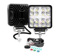 Willpower 2pcs Focos LED Tractores 4 pulgadas 48W Faros Led 12V 24V Luz de Trabajo LED Antiniebla LED para 4x4 Coche Camión Barco Offroad Auto, IP67, 3000K 6000K Doble Color, Con Cables, Plaza