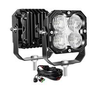 Willpower 2x Focos LED 4.3'' 30W 2500LM Faro de Trabajo 12V 24V Barra de Luz LED Flood Largo Alcance Antiniebla LEDs para 4x4 Tractor Coche Camion Barco Offroad, 6000K Bianco, Con DT Kit de Cableado
