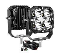 Willpower 2x Focos LED 4.3'' 30W 2500LM Faro de Trabajo 12V 24V Barra de Luz LED Spot Largo Alcance Antiniebla LEDs para 4x4 Tractor Coche Camion Barco Offroad, 6000K Bianco, Con DT Kit de Cableado