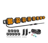 Willpower Barra de Luz LED 132 cm 52" 240W 20000LM Barras Luminosas LED 12V 24V Largo Alcance para 4x4 Tractor Coche Camion Barco Offroad, 3500K Ámbar, IP67 Impermeabile, Con DT Kit de Cableado