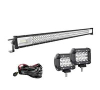 Willpower Barra Led 42 pulgadas 107cm 540W + 2pcs Focos Led 10cm 36W + Arnés de Cableado Barra de Luz LED 12V 24V IP67 Largo Alcance Faro Led Trabajo 6000k para 4x4 Tractor Coche Camion Barco Offroad