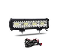 Willpower Barra LED 4x4 12 Pulgadas 30cm 240W 12V 24V IP67 Impermeable Largo Alcance Faro Trabajo 6000k para Tractor Coche Camión Barco con Arnés de Cableado