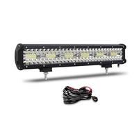 Willpower Barra LED 4x4 17 Pulgadas 43cm 360W 12V 24V IP67 Impermeable Largo Alcance Faro Trabajo 6000k para Tractor Coche Camión Barco con Arnés de Cableado