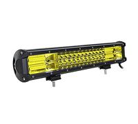 Willpower Barra Led 4x4 18'' 46cm 252W Barra de Luz Led Amarillo Ámbar Impermeable Faro Led Focos Led 12V 24V Barras Led Trabajo para Coche Tractor SUV ATV UTV Camion Barco