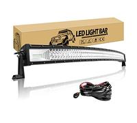 Willpower Barra Led 4x4 50 Pulgadas 648W Barras Led Coche Curvas 7D IP67 Impermeable Tri-Fila Faro Led Focos Led 12v 24v 6000k Barras de Luz Led para Tractor SUV ATV UTV Off-Road con Mazo de Cables