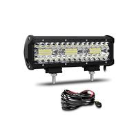 Willpower Barra Led 4x4 9 pulgadas 23cm 180W Barra de Luz LED 12V 24V IP67 Impermeable Largo Alcance Faro Led Trabajo Focos Led 6000k para 4x4 Tractor Coche Camion Barco con Arnés de Cableado