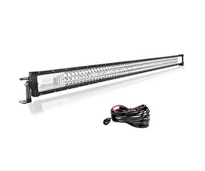 Willpower Barra Led 50 Pulgadas 127cm 648W Barra de Luz LED con Arnés de Cableado 12V 24V IP67 Impermeable Largo Alcance Faro Led Trabajo Focos Led 6000k para 4x4 Tractor Coche Camion Barco Offroad