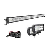 Willpower Barra Led 52 pulgadas 132cm 675W + 2pcs Focos Led 18cm 72W + Arnés de Cableado Barra de Luz LED 12V 24V IP67 Largo Alcance Faro Led Trabajo 6000k para 4x4 Tractor Coche Camion Barco Offroad