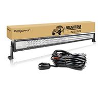 Willpower Barra Led Coche 52'' 132cm 675W Barra de Luz Led Fila Triple Con Arnés de Cableado Faro Led Focos Led 12V 24V Barras Led Trabajo para 4x4 Tractor SUV ATV UTV Camion Barco Todoterreno