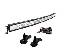 Willpower Barra Led Curvo 50 pulgadas 127cm 648W + Soporte de Magnético + Arnés de Cableado Barra de Luz LED 12V 24V IP67 Largo Alcance Faro Led Trabajo para 4x4 Tractor Coche Camion Barco Offroad