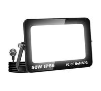 Willpower Foco LED Exterior Interior Proyector LED 50W 5,000LM Focos de Luz 6000K Blanco Frío IP66 Luz de Inundación Iluminación para Garaje Patio Jardín Terraza Parque Trabajo, con Enchufe