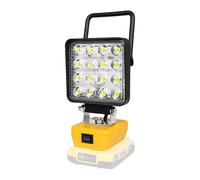 Willpower Foco LED para Batería Dewalt 18V, Luces de Trabajo Portátiles Recargables, 48W 4,800LM, Lámpara LED para Camping Pesca Emergencia con Conector de Tipo C y Carga USB (Sin Batería)