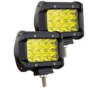 Willpower Focos Led Tractor 10cm 4" 36W 12V 24V Faro de Trabajo 4x4 | 2PCS Faro Antiniebla Luz IP67 Impermeable, 3500K Ámbar, para Coche Camion Quad SUV ATV UTV Offroad Barco
