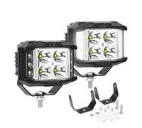Willpower Focos Led Tractor 10cm 4" 60W 12V 24V Faro de Trabajo 4x4 | 2PCS Faro Antiniebla Luz IP67 Impermeable, 6000K Blanco, para Coche Camion Quad SUV ATV UTV Offroad Barco