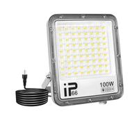 Willpower Proyector LED Focos LED Exterior 100W Luz 6,000K Blanco | 10,000LM, con Enchufe, IP66 Impermeable, Iluminación para Garaje Patio Jardín Terraza Parque Trabajo