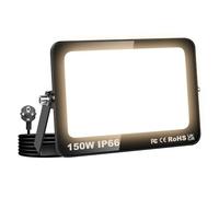Willpower Proyector LED Focos LED Exterior 150W Luz 3,000K Blanco Cálido | 15,000LM, con Enchufe, IP66 Impermeable, Iluminación para Garaje Patio Jardín Terraza Parque Trabajo