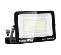 Willpower Proyector LED Focos LED Exterior 150W Luz 6,000K Blanco | 15,000LM, con Enchufe, IP66 Impermeable, Iluminación para Garaje Patio Jardín Terraza Parque Trabajo