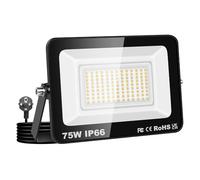 Willpower Proyector LED Focos LED Exterior 75W Luz 3,000K Blanco Cálido | 7,500LM, con Enchufe, IP66 Impermeable, Iluminación para Garaje Patio Jardín Terraza Parque Trabajo