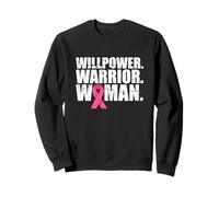 Willpower Warrior Woman Breast Cancer Awareness Lazo Rosa Sudadera