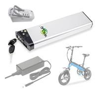 WILLQ Batería Bicicleta eléctrica Plegable 36V 7,8Ah 9Ah 10,4Ah 10,5Ah 12Ah Litio integrada para Motor Bicicleta Plegable 100W 200W 300W 400W con Puerto de 3 Pines,L395,36V12Ah