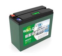 WILLQ Batería de Litio LiFePO4 12 voltios 12V 18Ah 24Ah 30Ah 36Ah 42Ah 50Ah 60Ah 66Ah Recargable Ciclo Profundo para detectores de Peces, Sistemas solares y Camping al Aire Libre,12v30ah