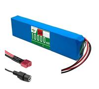 WILLQ Pacco batteria agli ioni di Litio da 36 V 10000 mAh, batteria di ricambio in PVC da 10000 mAh con scheda BMS per Kit motore per bicicletta pieghevole da 0-350 W.,T+DC
