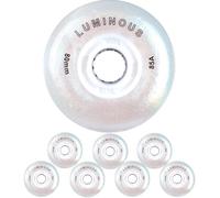WILLQ Paquete de 8 Ruedas Luminosas LED de 85 A Que Brillan en la Oscuridad para Patines en línea, para Interiores y Exteriores, de 72 mm, 76 mm y 80 mm.,Plata,80mm