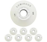 WILLQ Paquete de 8 Ruedas Luminosas LED de 85 A Que Brillan en la Oscuridad para Patines en línea, para Interiores y Exteriores, de 72 mm, 76 mm y 80 mm.,Blanca,80mm