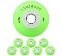 WILLQ Paquete de 8 Ruedas Luminosas LED de 85 A Que Brillan en la Oscuridad para Patines en línea, para Interiores y Exteriores, de 72 mm, 76 mm y 80 mm.,Verde,80mm
