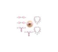 WillTen 3 pares de piercings falsos para pezón con corazón rosa mariposa colgante, joyas ajustables para pezones sin piercing clip en los anillos del pezón, accesorios de ropa, Plástico