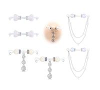 WillTen 3 pares de piercings falsos para pezón con corazón rosa mariposa colgante, joyas ajustables para pezones sin piercing clip en los anillos del pezón, accesorios de ropa, Plástico